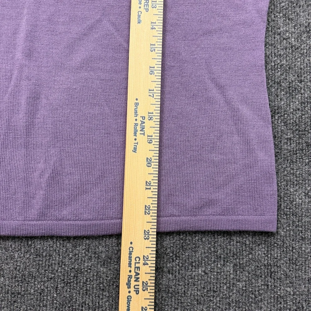 Charter Club Sweater Womens M Purple Merino Wool Delicate Minimalist Preppy - Picture 9 of 11